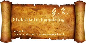 Glattstein Koppány névjegykártya